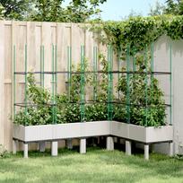 Sodo lovelis su treliažu baltos spalvos 160x120x1425cm PP