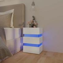 Naktinė spintelė su LED apšvietimu balta 45x35x67cm mediena