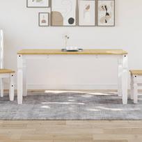 Valgomojo stalas Corona baltas 160x80x75cm pušies masyvas