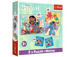 Dėlionė + Atminties žaidimas 2in1 – Lilo & Stitch: Laiminga diena Trefl 93585