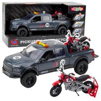 Didelis pikapo modelis su motociklu 1:12