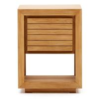 Žema spintelė po kriaukle iš tikmedžio masyvo natūralios spalvos 60x80 cm Saula – Kave Home