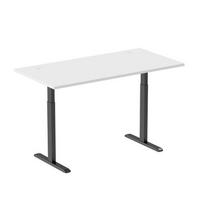 Reguliuojamo aukščio rašomasis stalas Up Up Bjorn L, 150x75 cm, balta/juoda