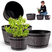 KADAX Madera vazonų komplektas, 30 cm + 40 cm + 50 cm, tamsiai rudas