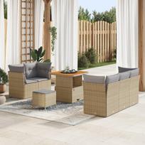 vidaXL Sodo Sofų Rinkinys 8 pcs smėlio ir šviesiai pilkos spalvos