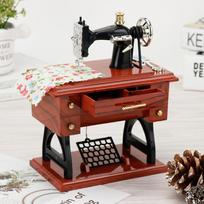 Retro Imitacija Medžio Siuvimo Mašinos Modelis Muzikinė Dėžutė - Zakka Stiliaus Meno Dovana