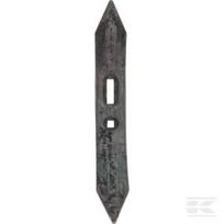 Kultivatoriaus smaigalys 370x55x15mm, apverčiamas, lenktas, 2 skylių, tinka Amazone CP119