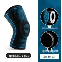 Breathable Silicone Spring Compression Knee Pad for Outdoor Sports: Hiking, Running, Basketball, Cycling - Anti-slip & Knitted Design XL [70-90kg]