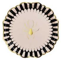 Party Deco PartyDeco TPP101, Torto lėkštė, Popierius, Juoda, Auksinė, Balta, Apvali, 23 cm, 6 vnt.