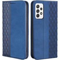 Case - for Samsung Galaxy A52 4G/5G - Synthetic Leather - Magnetic Closure - Navy Blue mėlyna