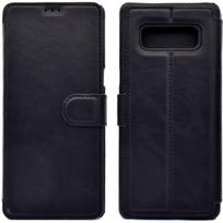 Dėklas Samsung Note 8 - Premium oda - Atverčiamas dėklas - Apsauga nuo smūgių - Juodas - Unisex juoda