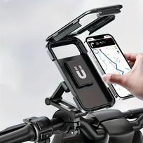 Motociklo, Dviračio, Mobiliojo telefono laikiklis, ABS medžiaga, Magnetinis dizainas, Ištraukiamas, Atsparus lietui Dviračio ir Elektrinio dviračio navigacijos laikiklis juoda