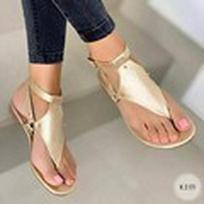 New Style Plus Size Women's European & American Flat Toe Clip Sandals 41