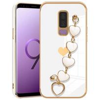Protective case - Samsung - Galaxy S9+ - White silicone - Shockproof - Heart pattern balta