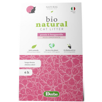 100 % natūralus, biologiškai suyrantis kačių kraikas su bijūnų ir bugenvilijų kvapu – pagamintas iš itališkų baltųjų kukurūzų, be dulkių