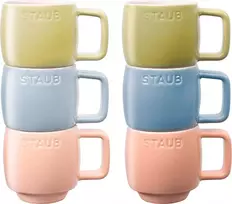 STAUB Set of 6 Ceramic Mugs - Multicolor, 100 ml