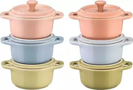 Set 6x Mini Cocotte round 10 cm, multicolor