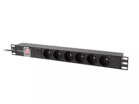 LANBERG RACK PDU POWER STRIP 19" 1U 10A 6X 230V PL 2M BLACK C14