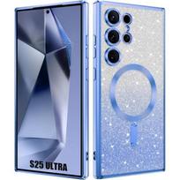 Glitter Case - BOOLING - for Samsung Galaxy S25 Ultra - Soft Silicone - Camera Protection - Shiny Blue mėlyna
