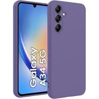 Case - BOOLING - for Samsung Galaxy A34 5G - Liquid Silicone - Shockproof - Slim - Dark Purple violetinė