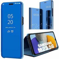 Case for Samsung Galaxy M23 5G Flip Cover Mirror Effect Reinforced Shockproof Protection - Blue