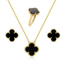 Tarnish Free Jewellery Locket for Girls Pendant | Aesthetic Accessories for Women Stylish Clover Necklace for Girls Chain Onesize juoda