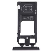 SIM Card Tray + SIM Card Tray / Micro SD Card Tray for Sony Xperia 1 / Xperia XZ4 juoda