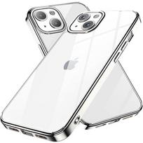 Case - PROSHOP® - for iPhone 13 mini - Soft silicone - Chrome contour - Ultra thin sidabras