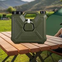 Water Container with Faucet Outdoor Camping Jug Multifunctional Portable Carrier Tank for RV 12L žalia