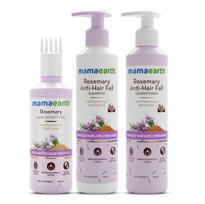 Mamaearth Rozmarinų rinkinys nuo plaukų slinkimo stipresniems plaukams – 94% mažiau slenka plaukų – Sertifikuotas saugus – 650 ml