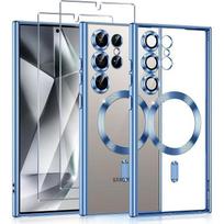 Case for Samsung Galaxy S25 Ultra - with Magnetic Circle - Blue + 2 Tempered Glasses - BOOLING® mėlyna