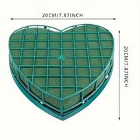 1pc Heart-Shaped Floral Foam Block with Suction Cup, Polyresin Flower Clay for Wedding Car Decor, Peach Heart Mud Cage S blue