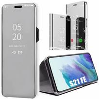 Case - for Samsung Galaxy S21 FE - Silver - Translucent Window - Reinforced Protection sidabras