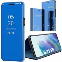 Visas dėklas Samsung S21 FE apsaugai 360, Smart Case su peržiūra - Mėlynas mėlyna