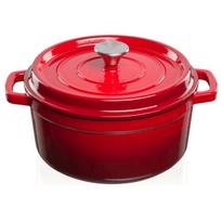 Emaliuotas ketaus puodas TETSU Stew 4,9 litro, Raudonas, 26 cm.