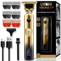 LIVMAN VINTAGE T9 – metalinis plaukų ir barzdos kirpimo mašinėlė-skustuvas su LED ekranu