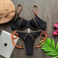 Naujas Seksualus Push-up Bikini Rinkinys Maudymosi Kostiumas Moteriškas žemais liemeniu Maudymosi Kostiumas Moteriai Dviejų Dalių Paplūdimio Apranga 2025 Maudymosi Kostiumas S