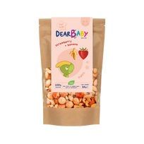 Braškių ir bananų skonio grūdų užkandis | Dear baby (36 g)