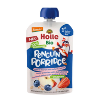 Ekologiška košė - tyrelė PENGUIN su braškėmis ir mėlynėmis | HOLLE (110 g)