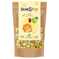 Obuolių, datulių ir cinamono skonio sausų pusryčių mišinys | Dear baby (110 g)