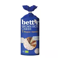 Ekologiški rudųjų ryžių trapučiai su 7 super sėklomis, be glitimo | bett'r  (120 g)