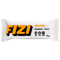 Baltymininis lazdyno riešutų batonėlis su šokolado galūra "HAZELNUT + CHOCO" | Fizi (45 g)