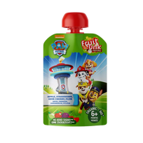 Ekologiška švelni obuolių, braškių, vyšnių ir slyvų tyrelė, be pridėtinio cukraus | FruitFunk (90 g)