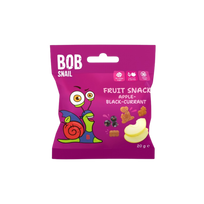 MINI vaisių užkandis obuolys - juodieji serbentai, be glitimo | Bob Snail (20g)