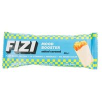 Batonėlis su šokolado glazūra "SALTED CARAMEL", be pridėtinio cukraus | Fizi (40 g)