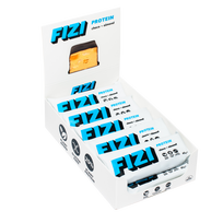 Dėžutė baltymininių batonėlių su šokolado glazūra "CHOCO + ALMOND", be pridėtinio cukraus | Fizi  (10x45 g)