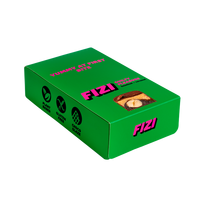 Dėžutė batonėlių su šokolado glazūra "HAZELNUT + CARAMEL", be pridėtinio cukraus | Fizi (10x45 g)