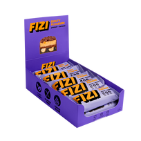 Dėžutė batonėlių su šokolado glazūra "PEANUT + CARAMEL", be pridėtinio cukraus | Fizi (10x45 g)