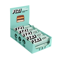 Dėžutė batonėlių su šokolado glazūra "COCONUT COOKIE + ALMOND", be pridėtinio cukraus | Fizi (10x45 g)