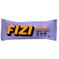 Batonėlis su šokolado glazūra "PEANUT + CARAMEL", be pridėtinio cukraus | Fizi (45 g)